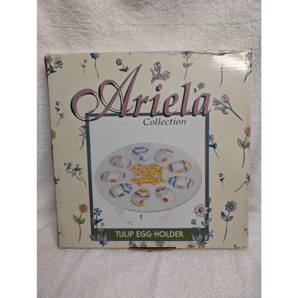 World Bazaar's Inc. Dining Serveware, Easter Pastel Tulips Deviled Eggs Platter - Picture 2 of 9